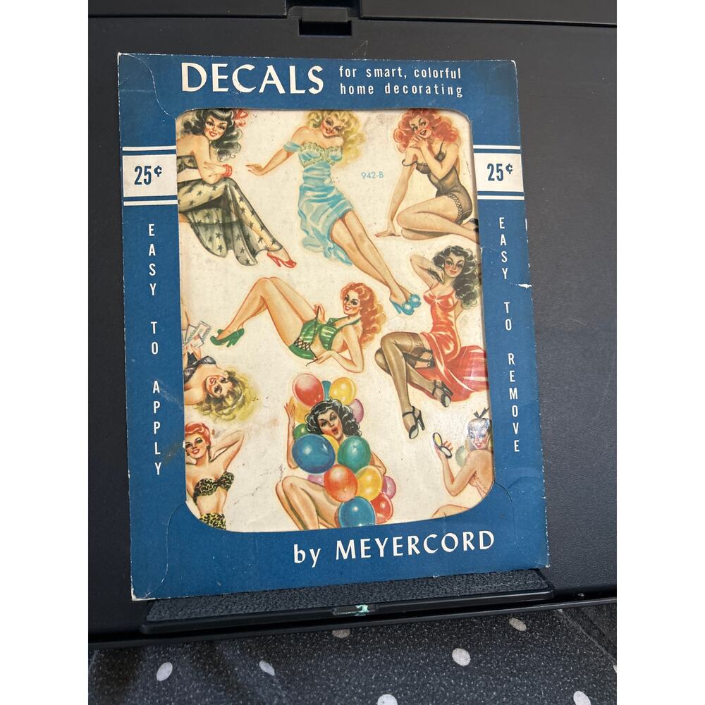 Original 1950s Meyercord Co Pinup Girls Transfer Decals